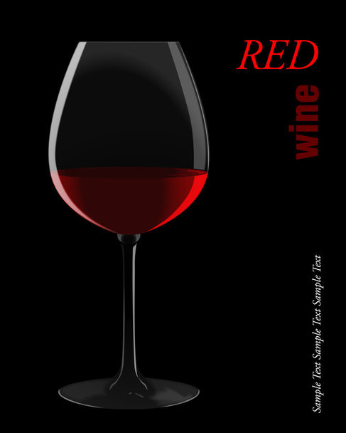 Glass of red wine - Vector, Image