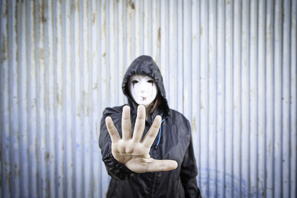 Maskeli kadın kan - Fotoğraf, Görsel