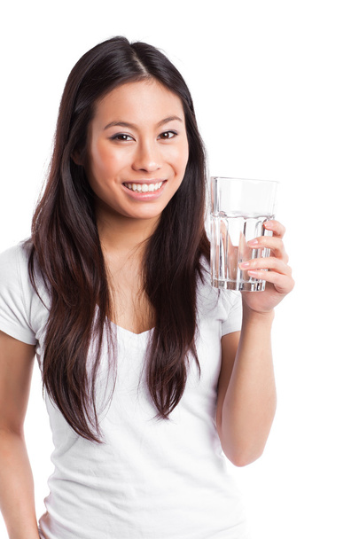 Femme asiatique avec verre d'eau
 - Photo, image