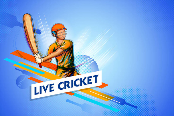 ilustrace pálkař hraje kriket mistrovství sportu - Vektor, obrázek