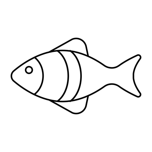 Delicious seafood icon, vector design of fish - Vetor, Imagem