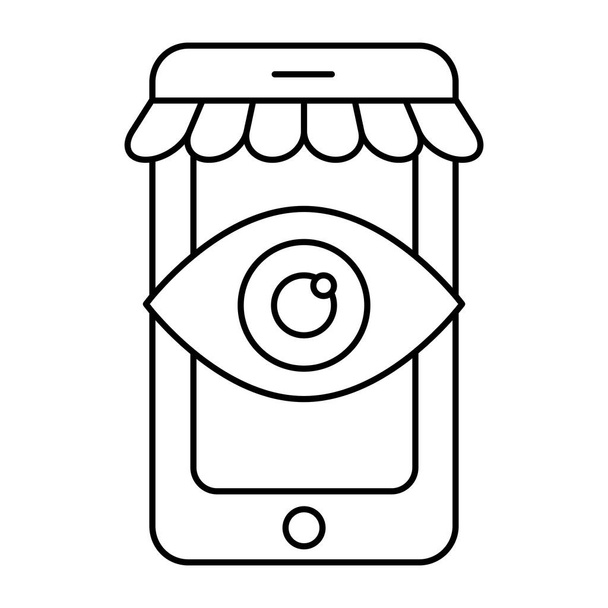 An icon design of mobile shop - Vector, Image