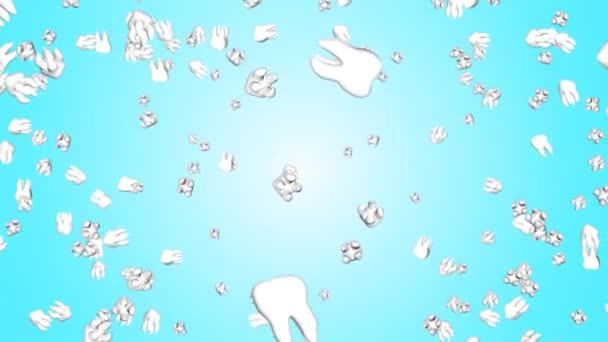 3D 4K tooth costructed with glowing points. Dental science animation. tooth anatomy model. - Metraje, vídeo
