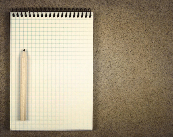 pencil and notebook on woods  - Φωτογραφία, εικόνα