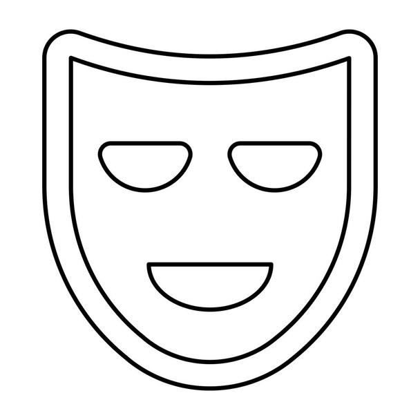       Happy face mask, theater mask icon - Vector, Imagen
