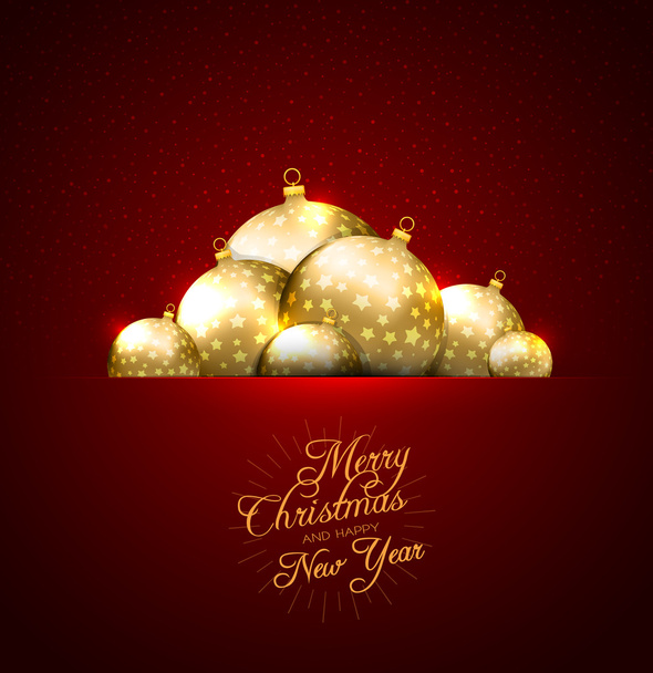 Різдвяна листівка з фоном з кульками
 - Вектор, зображення
