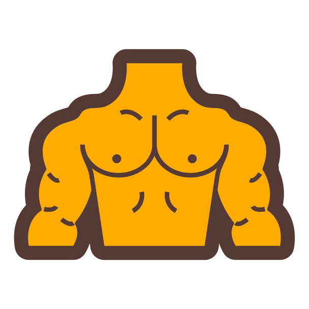body icon. flat illustration of bodybuilder vector icons for web - Vector, Imagen