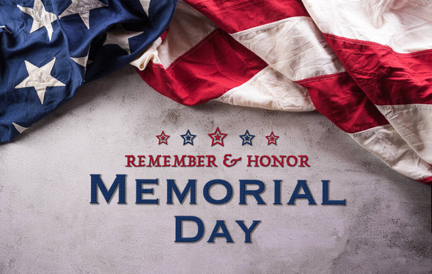 Happy Memorial day, Függetlenség napja koncepció készült amerikai zászló sötét kő háttér. - Fotó, kép