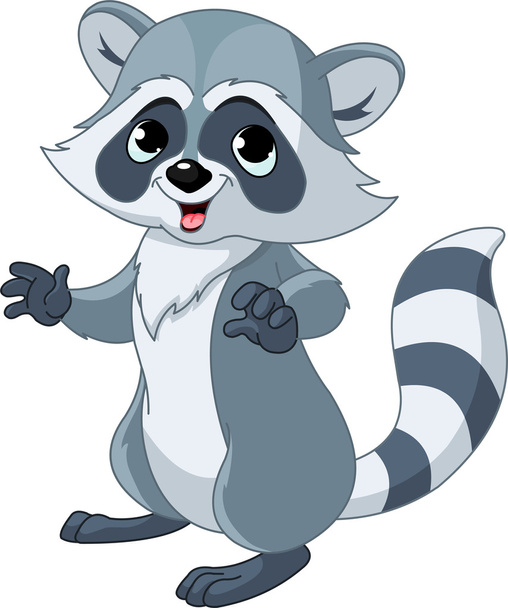 Funny cartoon raccoon - Vektori, kuva