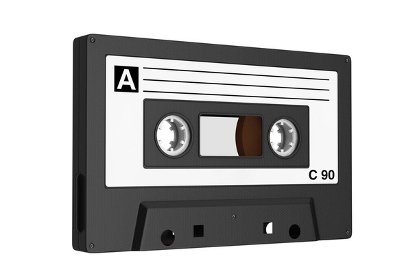 Old Vintage Audio Cassette Tape on a white background. 3d Rendering  - Photo, Image