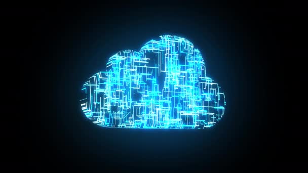 Bulut hesaplama, küresel teknoloji ve bulut hizmetlerinin sembolü - Video, Çekim