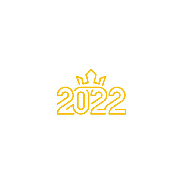 Happy new year 2022 with king crown. Vector icon template - Vettoriali, immagini