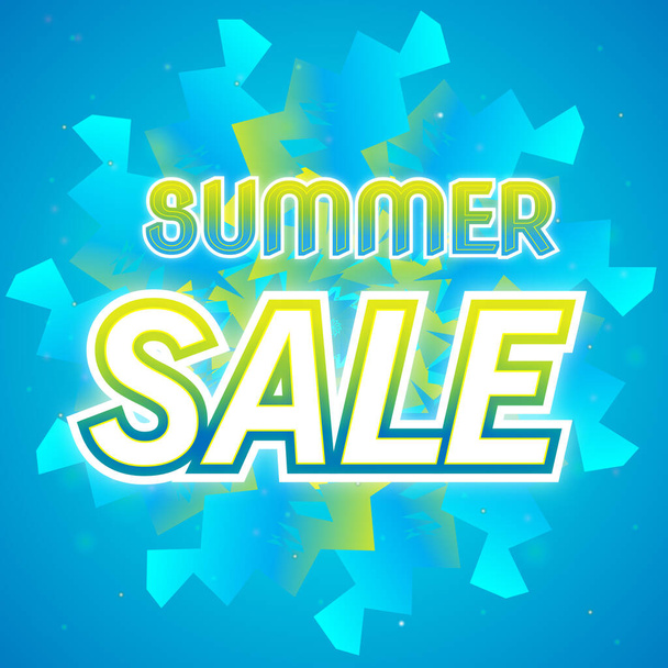 Summer editable text effect with blue background - Vector, imagen
