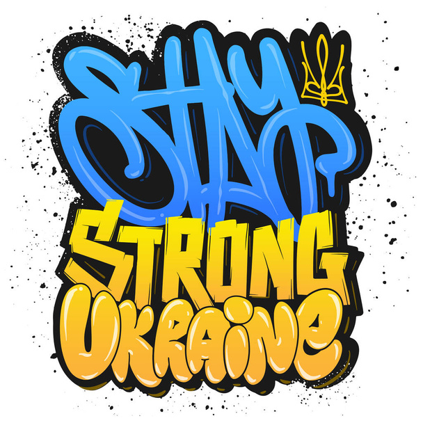 Stay Strong Ukraine. Stop war between Russia and Ukraine - Vector, afbeelding
