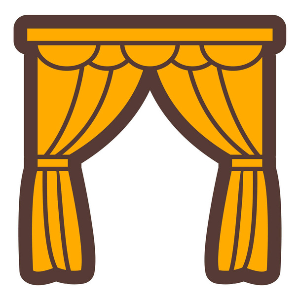 window curtains icon. cartoon illustration of curtain vector icons for web design - Vector, Imagen