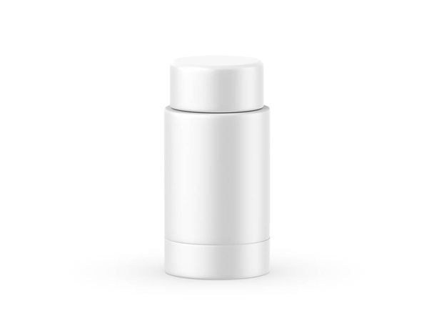 Matte roll on deodorant and lip balm tube, mock up template on isolated white background, 3d illustration - Foto, Imagen