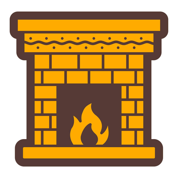 fireplace. web icon vector illustration - Vector, Image
