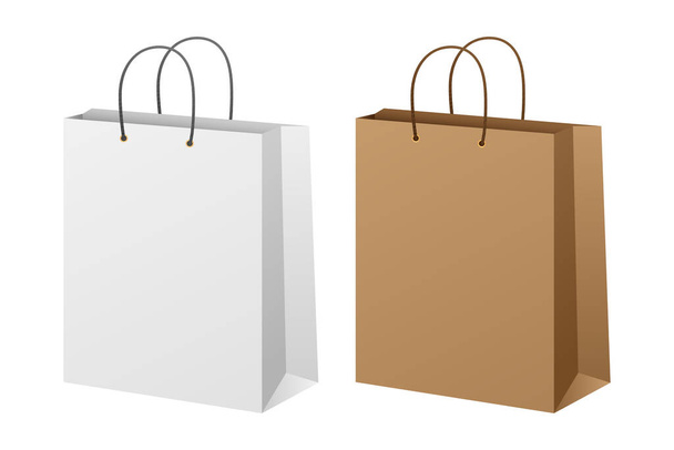 Ilustrace dvou papírových nákupních tašek - Vektor, obrázek