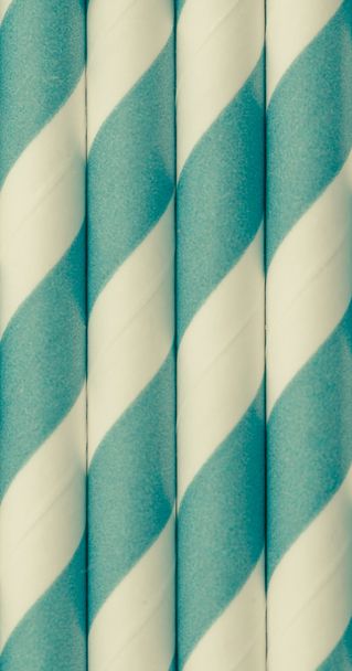 Blue paper straw background - Фото, изображение