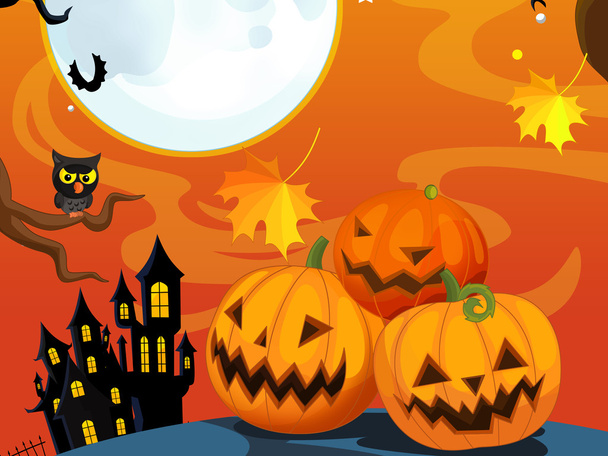 Desenhos animados halloween cena
 - Foto, Imagem