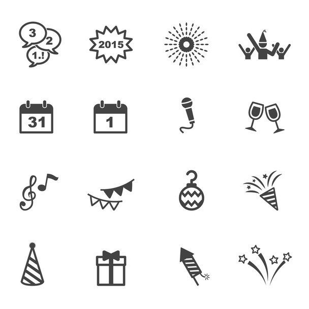 happy new year icons - Vector, Image