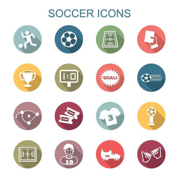 soccer long shadow icons - Vector, Image