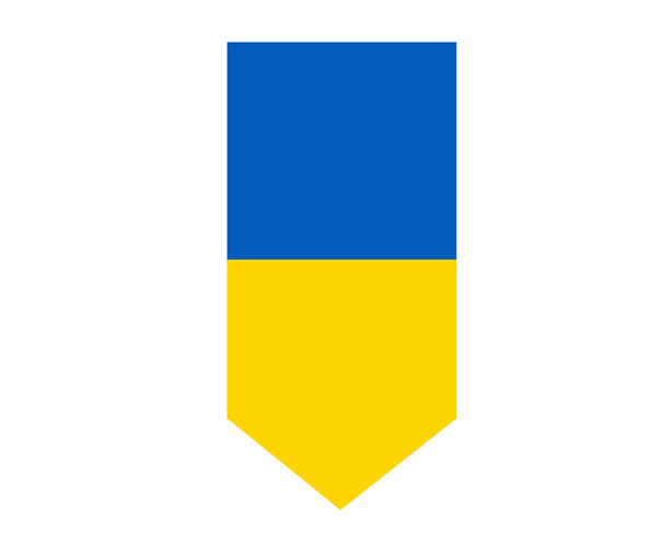 Ucrania Bandera Cinta Emblema Símbolo Diseño Nacional Europa Vector Ilustración abstracta - Vector, Imagen