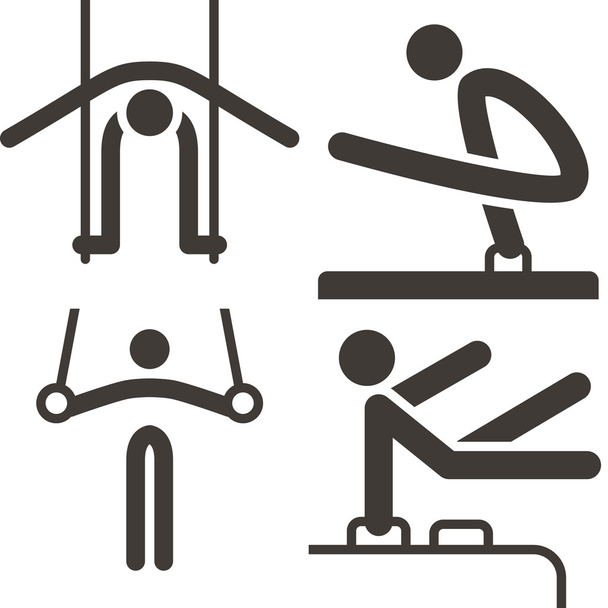 ícones de ginástica artística - Vetor, Imagem