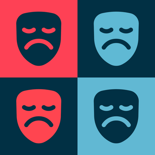 Pop art Drama divadelní maska ikona izolované na barevném pozadí. Vektor - Vektor, obrázek