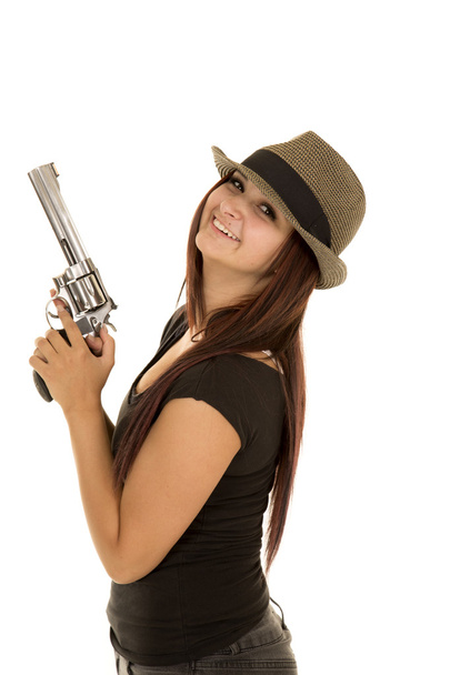 woman holding the pistol - Photo, Image