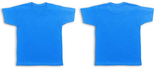 Blank colored t-shirt with front and back view isolated over white background - Fotó, kép