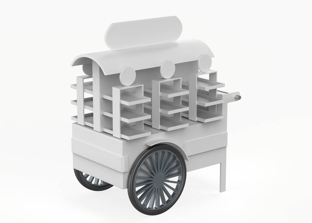 food Trolley Cart on a white background. 3d illustration - Photo, Image
