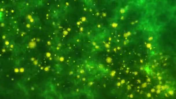 Походження запальних частинок з зеленим кольором - Кадри, відео