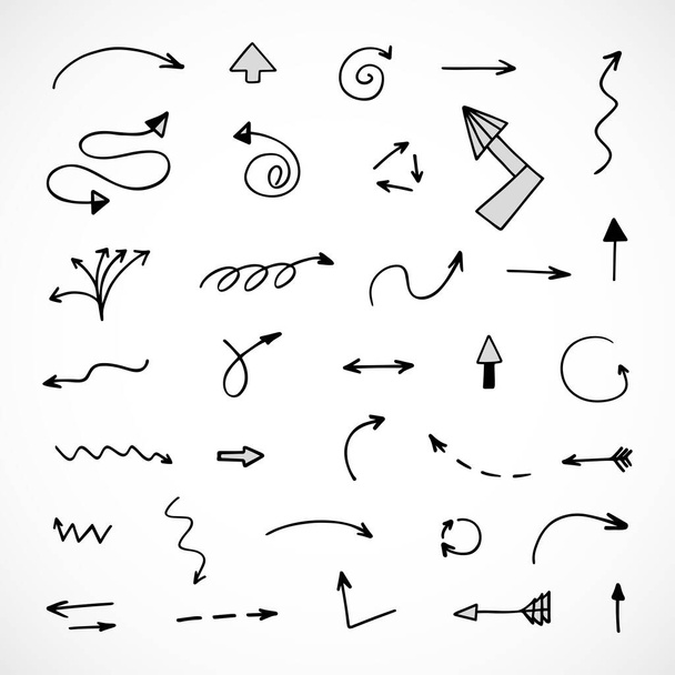 Vector set of hand drawn arrows, elements for presentation - Vektor, kép