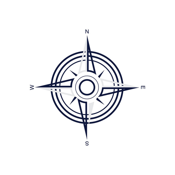 Σχεδιασμός εικονογράφησης διανυσματικών εικονιδίων λογότυπου Compass - Διάνυσμα, εικόνα