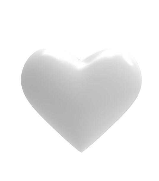 Ikona serca na białym tle. 3D ilustracja. - Zdjęcie, obraz