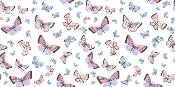 Butterfly vector pattern, repeat background - Vektori, kuva