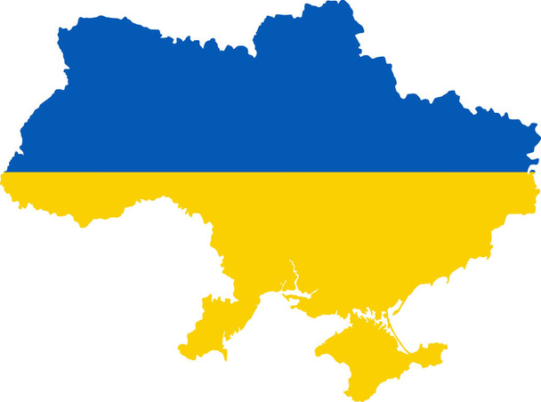 Ukraine Map Wit Ukraine Flag Colors. Illustration Concept Background - Wektor, obraz