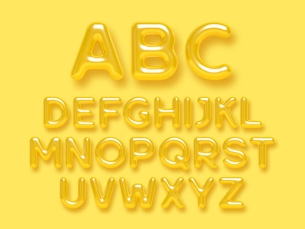 Summer yellow alphabet vector set. - Vector, Image
