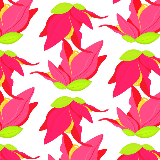 Тропічний квітковий безшовний візерунок
 - Вектор, зображення
