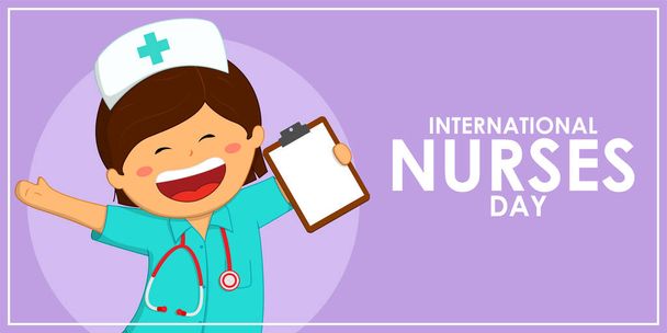 Vektorillustration des Banners zum Internationalen Tag der Krankenschwestern - Vektor, Bild