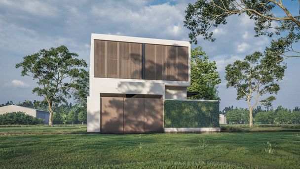 3D rendering illustration of modern house - Foto, immagini