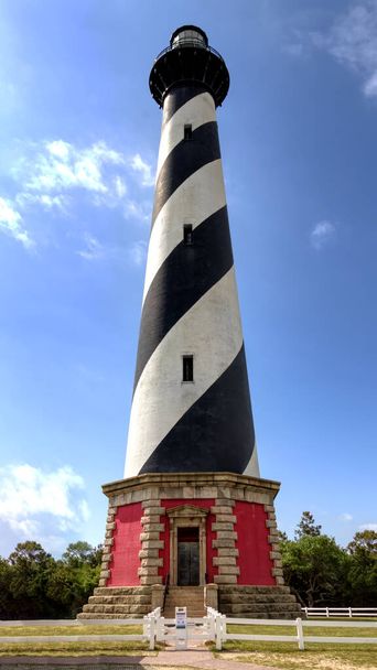 This is the iconic Cape Hatteras lighthouse at its new location in the town of Buxton on the outer banks of North Carolina - Photo, image