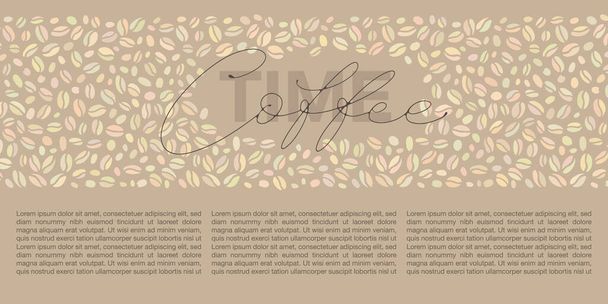 Hand drawn horizontal banner for marketing campaign, advertising, promotions. Colored coffee beans and Coffee time lettering in the center with text boxes. - Vettoriali, immagini