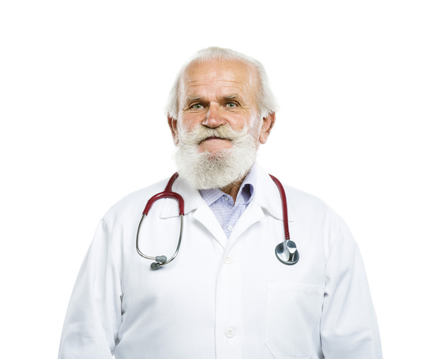 Old doctor with a stethoscope - Foto, imagen
