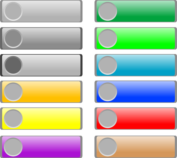 parlak dikdörtgen varicolored düğmeler kümesi - Vector, afbeelding
