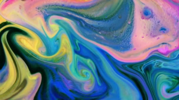 Abstrait Coloré Galactique Sacré Liquide Ondes d'encre Texture Arrière-plan. - Séquence, vidéo