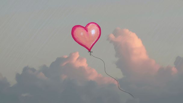 Coração nas Nuvens
 - Foto, Imagem