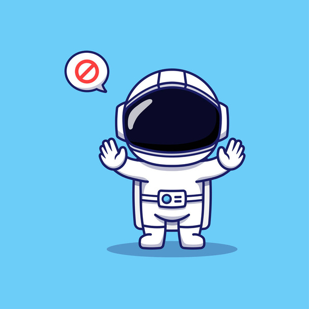 Милый астронавт, позирующие руки запрещают - Вектор,изображение
