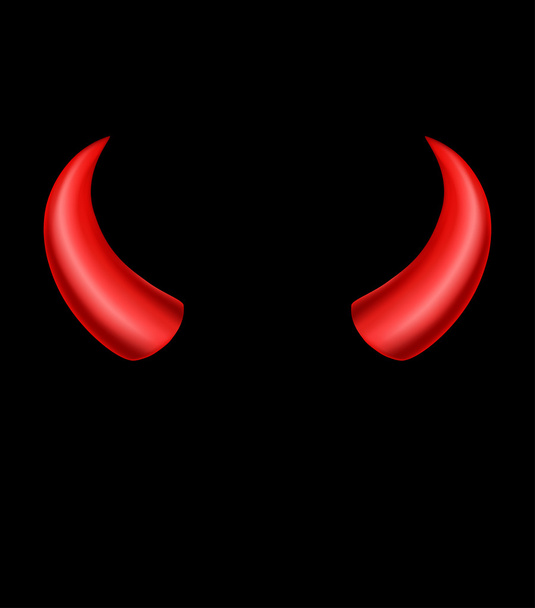 Cuernos del diablo sobre fondo negro
 - Vector, imagen